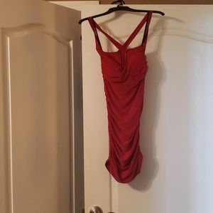 Rouched Red Party Dress